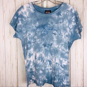 Harley-Davidson Blue Tie-Dye Spellout T-shirt S